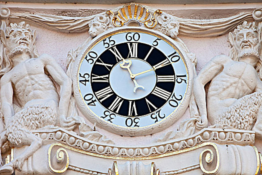 钟表,历史,市政厅,北莱茵威斯特伐利亚,德国,欧洲