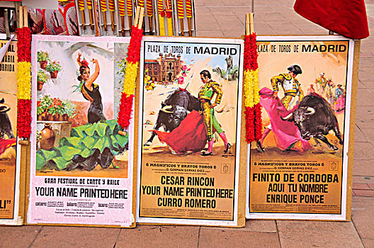 斗牛,海报,广场,公牛,斗牛场,马德里,西班牙,伊比利亚半岛,欧洲