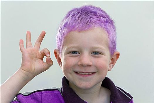 男孩,紫色,毛发,穿,毛衣