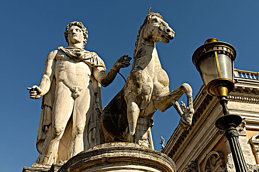 雕塑,首都,广场,坎皮多利奥,罗马,意大利