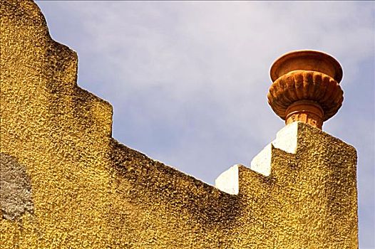 仰视,装饰性器皿,墙壁,墨西哥