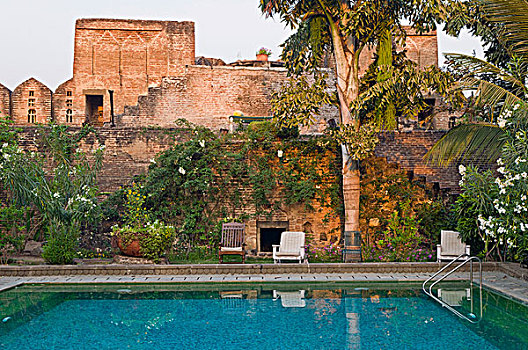 水池,防御墙,文化遗产,酒店,堡垒,中央邦,印度,亚洲
