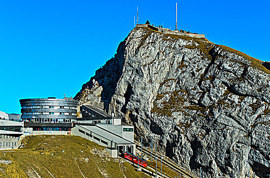 酒店,皮拉图斯,贝尔维尤,顶端,攀升,山,山丘,瑞士,欧洲