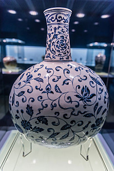 上海博物馆的明永乐景德镇窑青花缠枝花卉纹扁壶