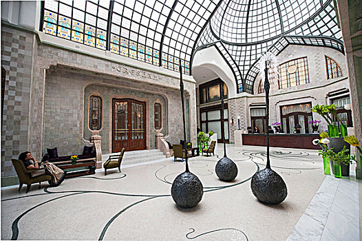 大厅,四季,酒店,优雅,宫殿,布达佩斯,匈牙利