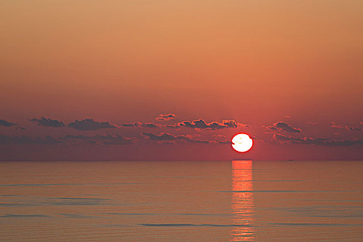 日落,西部,海岸,马略卡岛,巴利阿里群岛,西班牙