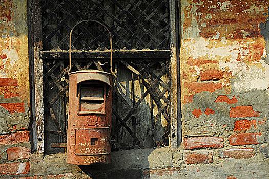 老,邮筒,孟加拉,十二月,2007年