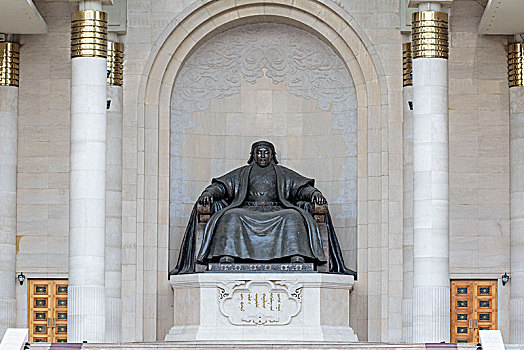 成吉思汗,雕塑,广场,乌兰巴托,蒙古