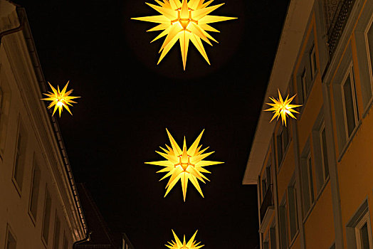 德国,圣诞灯光,老城