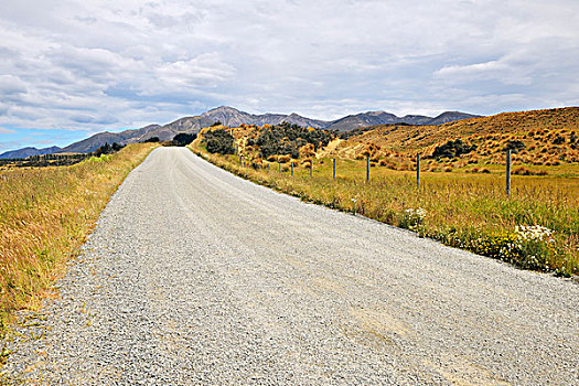 碎石路,中心,山,南部地区,南岛,新西兰