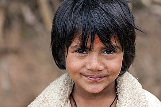 尼泊尔人,男孩,头像,尼泊尔,亚洲