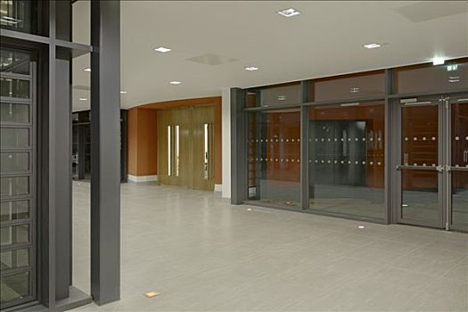学校,工程,设计,入口,走廊,中庭