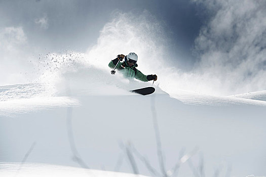 男性,滑雪,速度,积雪,山,隆河阿尔卑斯山省,法国
