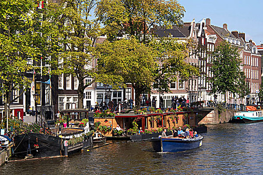 运河,阿姆斯特丹,省,北荷兰,荷兰,欧洲