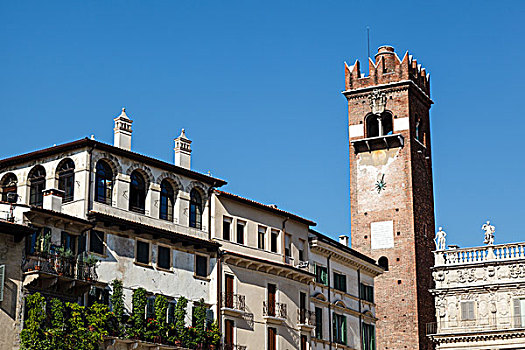钟楼,广场,维罗纳,威尼托,意大利