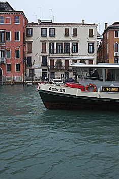 威尼斯,船,大运河,雨