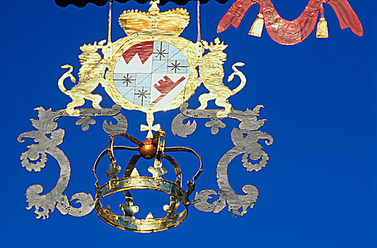 皇冠,旅店,标识,巴登符腾堡,德国,欧洲