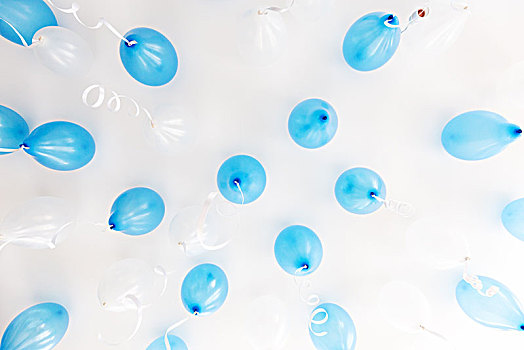 蓝色,气球,白色,天花板