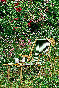 折叠躺椅,花园
