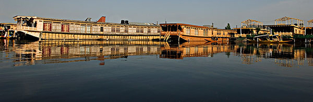 船屋,湖,斯利那加,查谟-克什米尔邦,印度