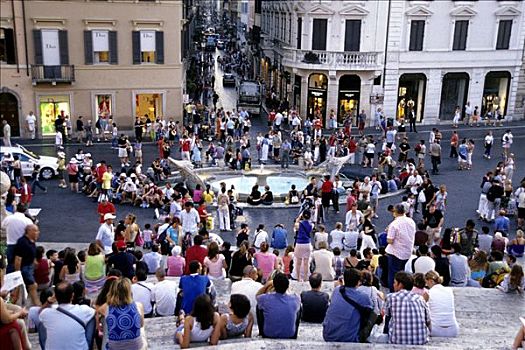 人,西班牙人,西班牙广场,俯视,罗马,意大利,西班牙,欧洲