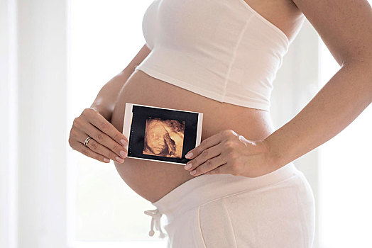 女人,怀孕,照片,胎儿,正面,腹部,图像,德国,欧洲
