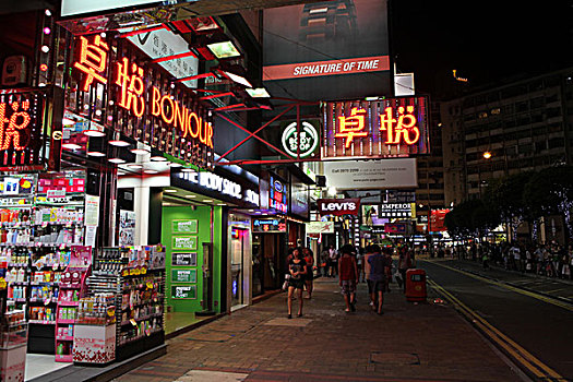 香港购物街夜景