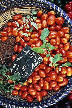 西红柿,篮子,法国,市场
