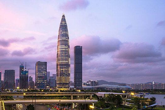 广东省深圳市南山区后海片区夜景