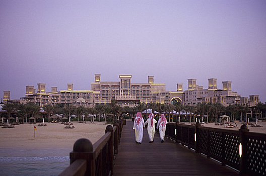 阿联酋,迪拜,酒店,黃昏,码头