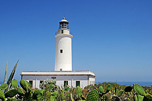 灯塔,法若,福门特拉岛,巴利阿里群岛,西班牙,欧洲