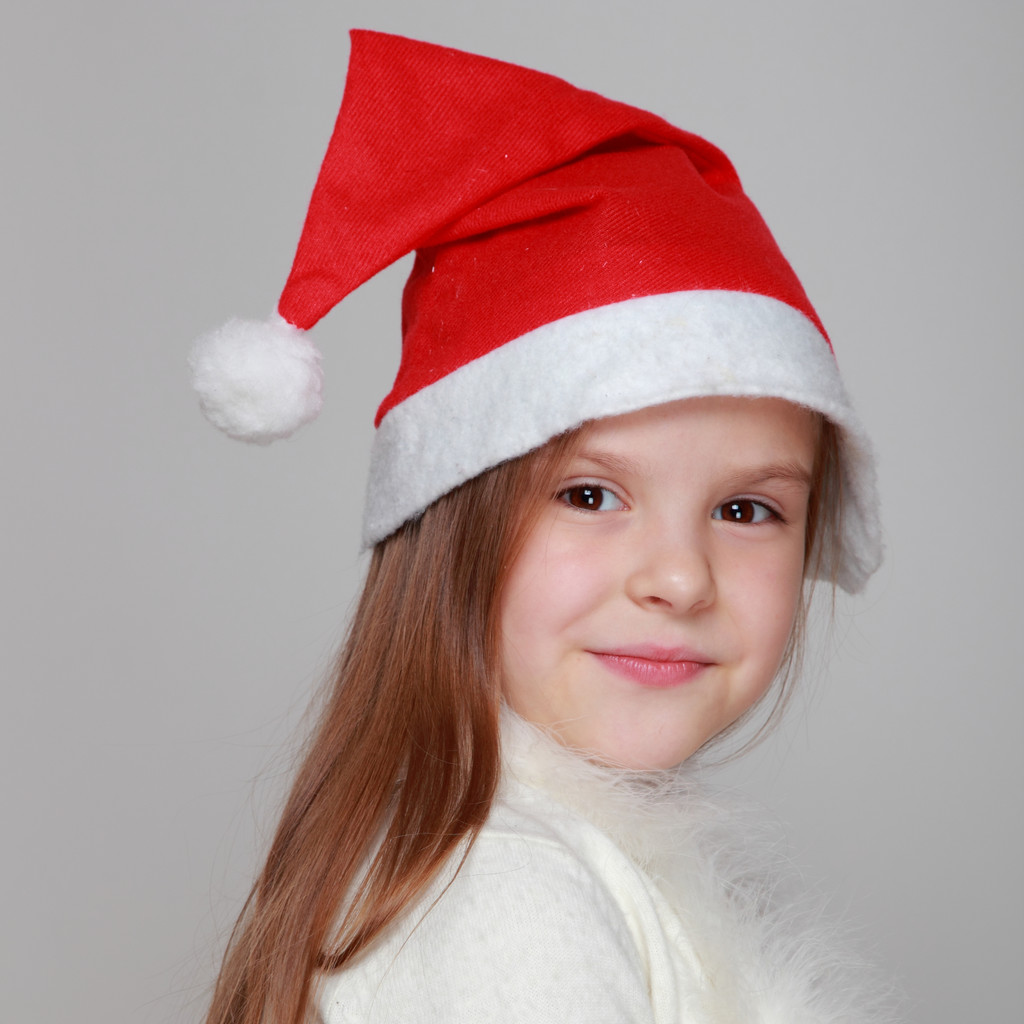 圣诞帽小女孩头像图片