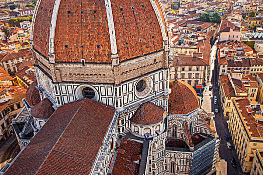 俯视,中央教堂,圣母百花大教堂,佛罗伦萨,意大利