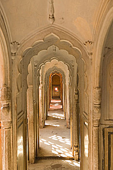 印度,拉贾斯坦邦,斋浦尔,室内,走廊,风之宫,风宫