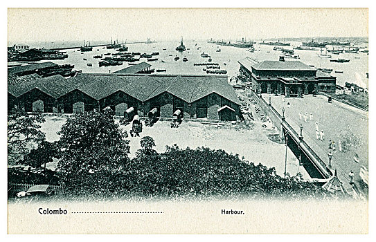 科伦坡,港口,斯里兰卡,早,20世纪,艺术家,未知