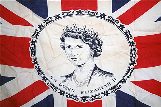 英国国旗,肖像,伊丽莎白二世女王,中心