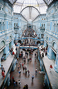 风景,百货公司,玻璃屋顶,莫斯科,俄罗斯