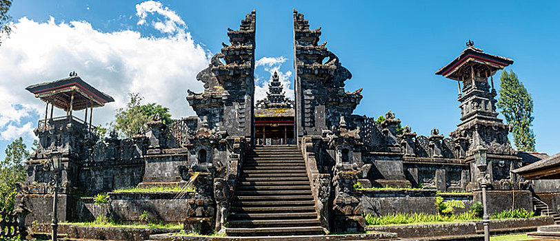 入口,庙宇,布撒基寺,巴厘岛,印度教,印度尼西亚,亚洲