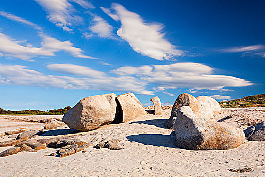 岩石构造,海滩,省,萨丁尼亚,意大利