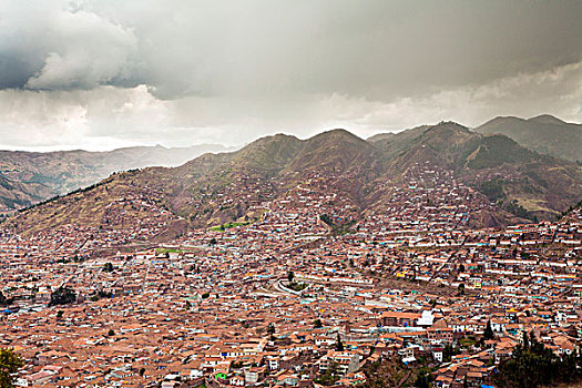 暴风雨,上方,库斯科,冬天,下雨,季节,世界遗产,库斯科市,秘鲁,南美