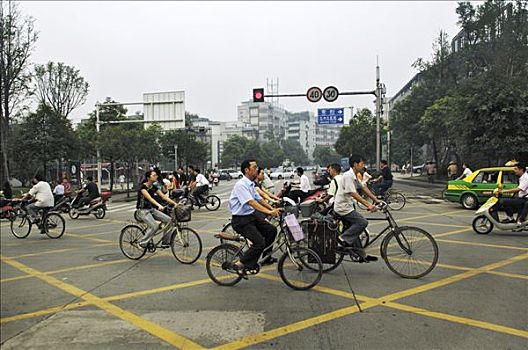 骑车,成都,中国,亚洲