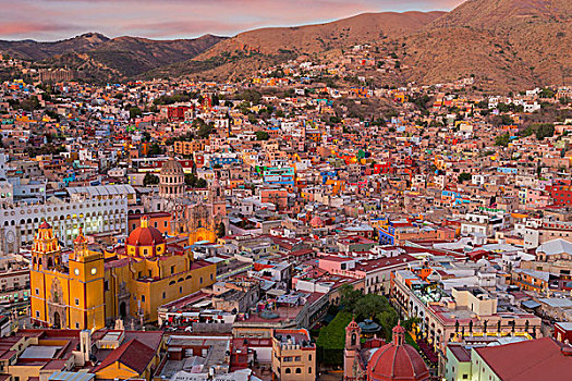 墨西哥,瓜纳华托,全景,俯视,城市,画廊