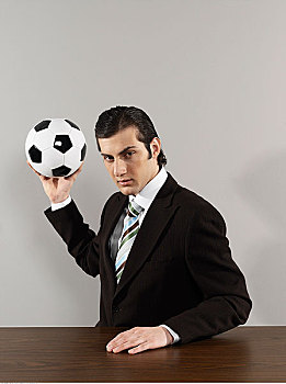 商务人士,投掷,足球