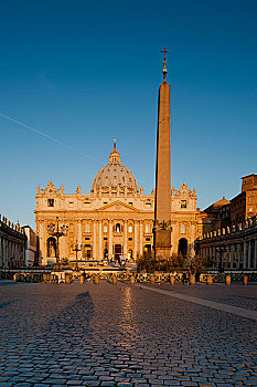 日出,建筑,圣徒,圣彼得大教堂,罗马