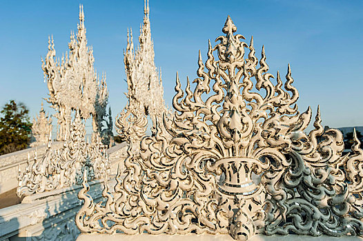 寺院,庙宇,白色,清莱,北方,泰国,亚洲