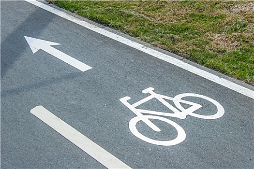 自行车道,标识,沥青