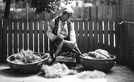 女人,篮子,毛织品,摩尔达维亚,东北方,罗马尼亚