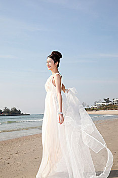 新娘在海边