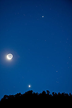 月亮,星,天空