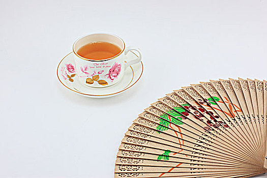 折扇与茶
